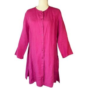 Eileen Fisher Linen Button Front Duster